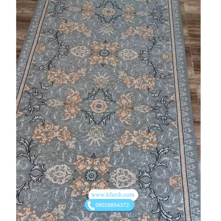 فرش کناره افشان نقره ای طلاکوب طرح 700ورژن