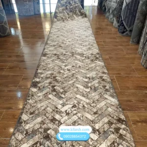 فرش کناره برشی کرم قهوه ای