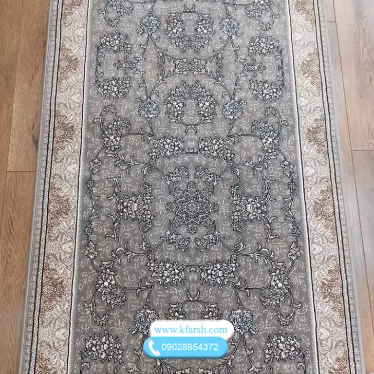 فرش کناره طوسی حاشیه طلاکوب