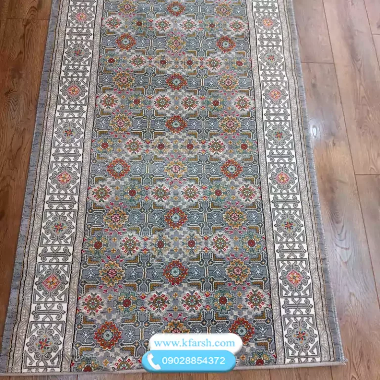 فرش کناره افشان سنتی طوسی