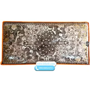 پشتی فرش ماشینی طوسی وینتیج