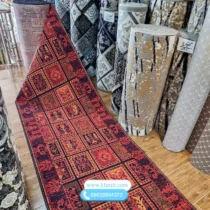 گلیم راهرویی قرمز رشت