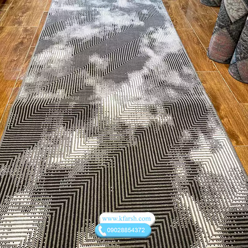 gelim-3190 گلیم راهرویی متری طوسی