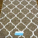 کناره گلیم ماشینی طرح مراکشی قهوه ای