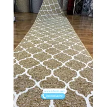 کناره گلیم ماشینی طرح مراکشی بژ