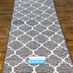 کناره گلیم ماشینی طرح مراکشی نقره ای