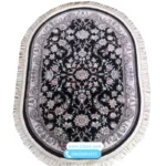 فرش بیضی مشکی طرح اوستا