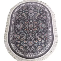 فرش بیضی طوسی طرح اوستا